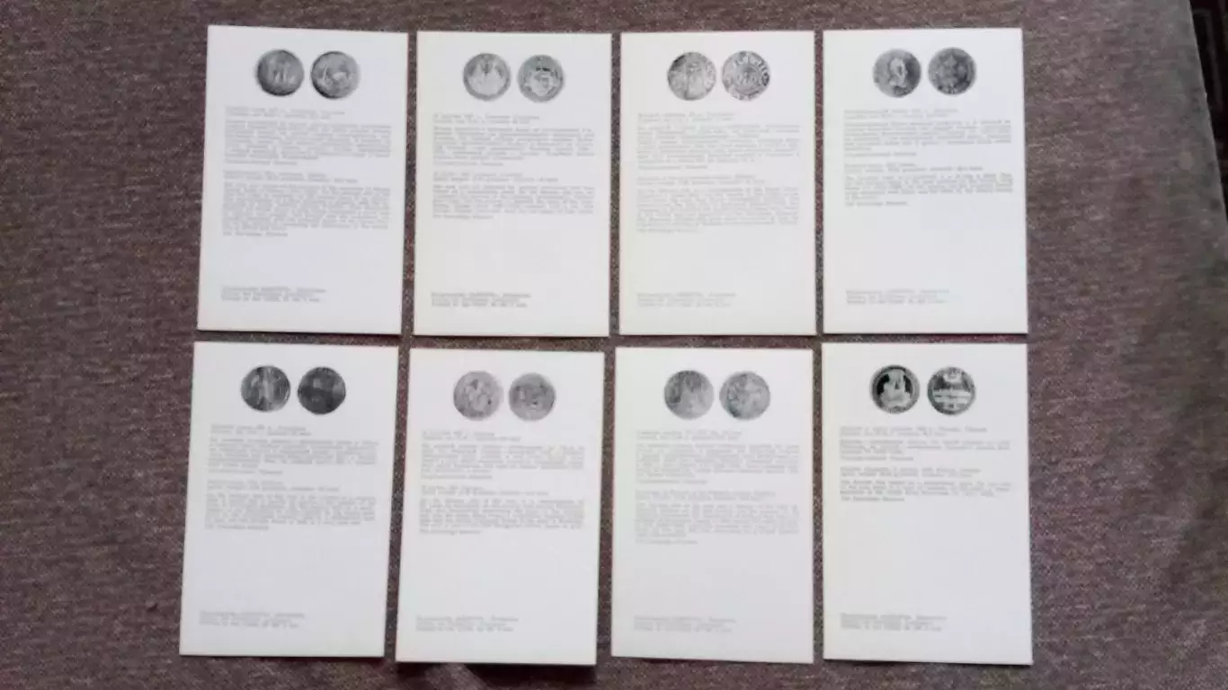 Редкие европейские монеты 1972 г. полный набор - 16 открыток (Нумизматика) 6