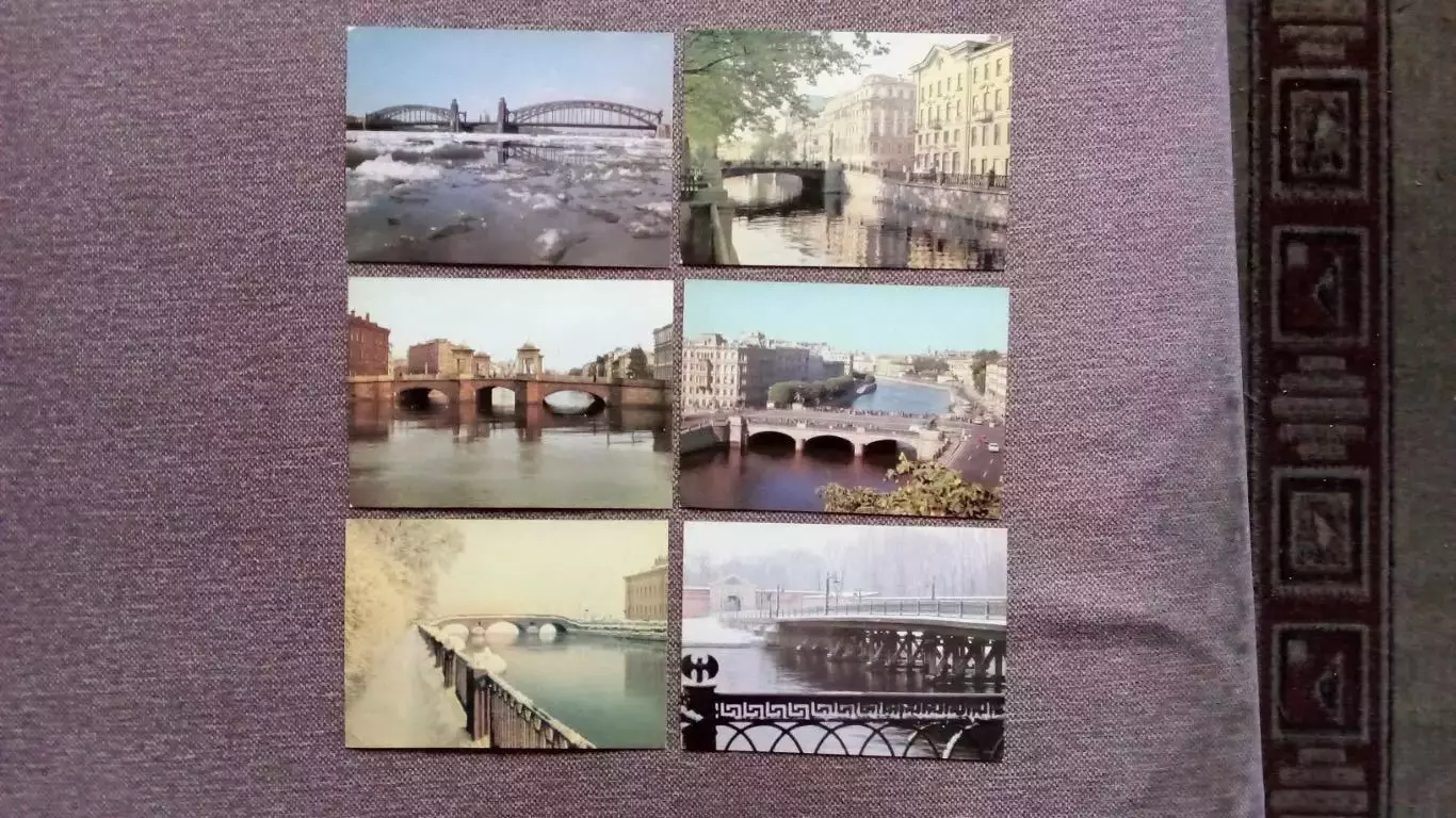 Города СССР : Ленинград. Мосты города. 1985 г. полный набор - 18 открыток 3