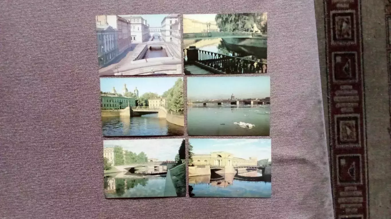 Города СССР : Ленинград. Мосты города. 1985 г. полный набор - 18 открыток 4
