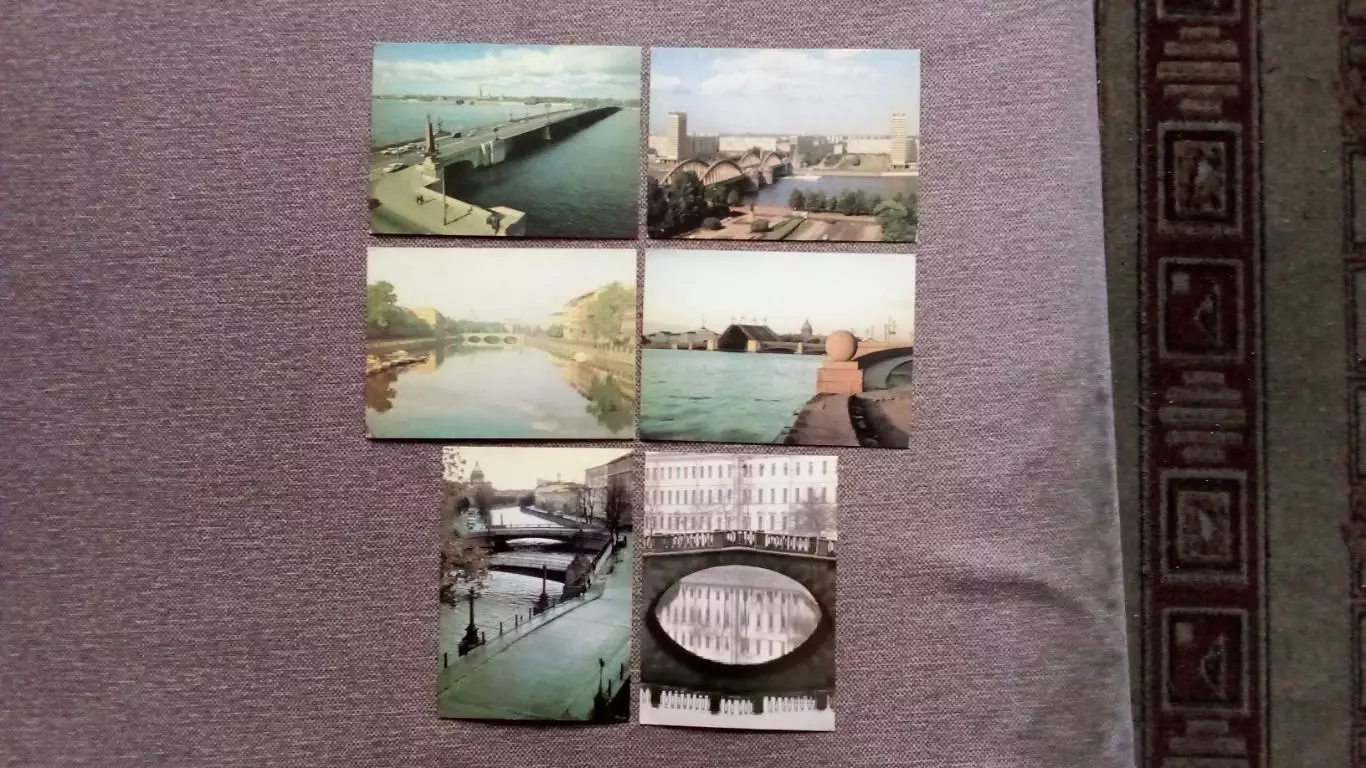 Города СССР : Ленинград. Мосты города. 1985 г. полный набор - 18 открыток 5