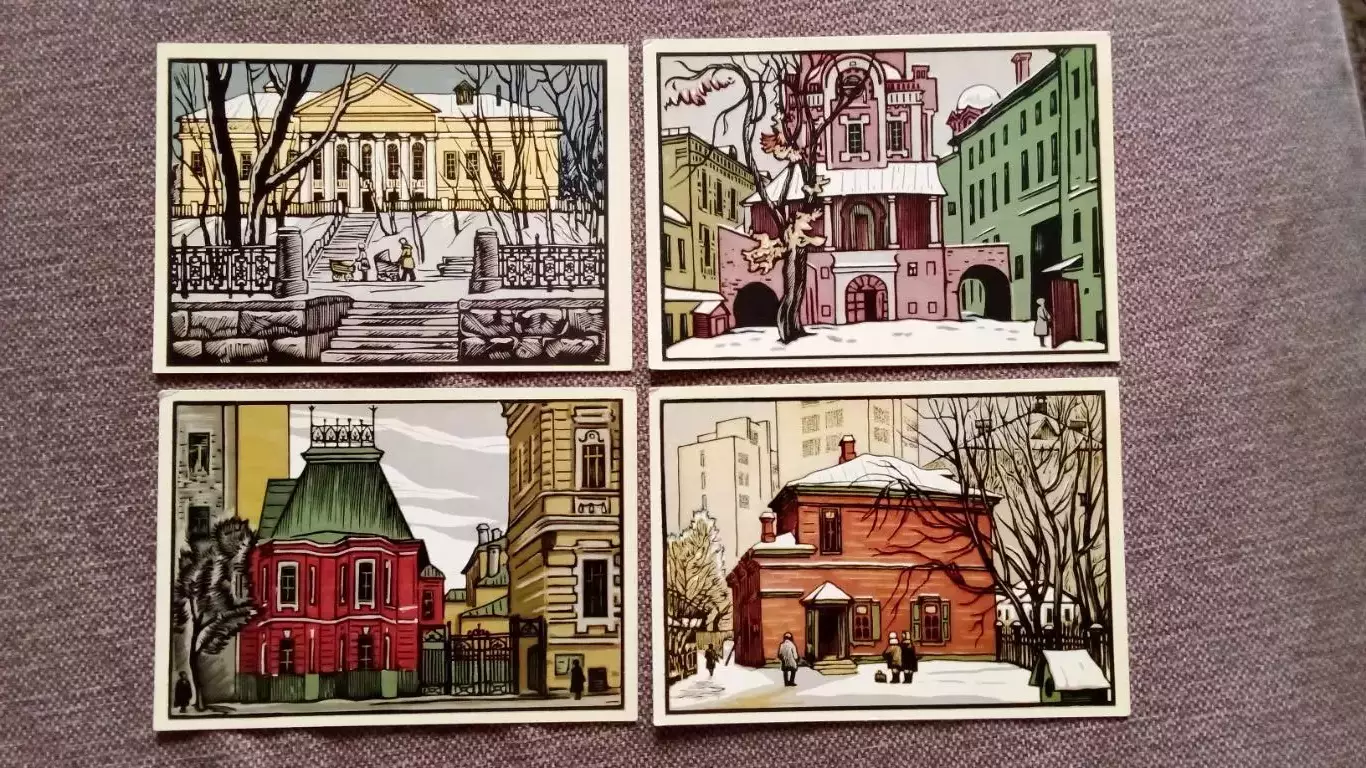 Литературная Москва 1978 г. полный набор - 16 открыток (Старая Москва) 4