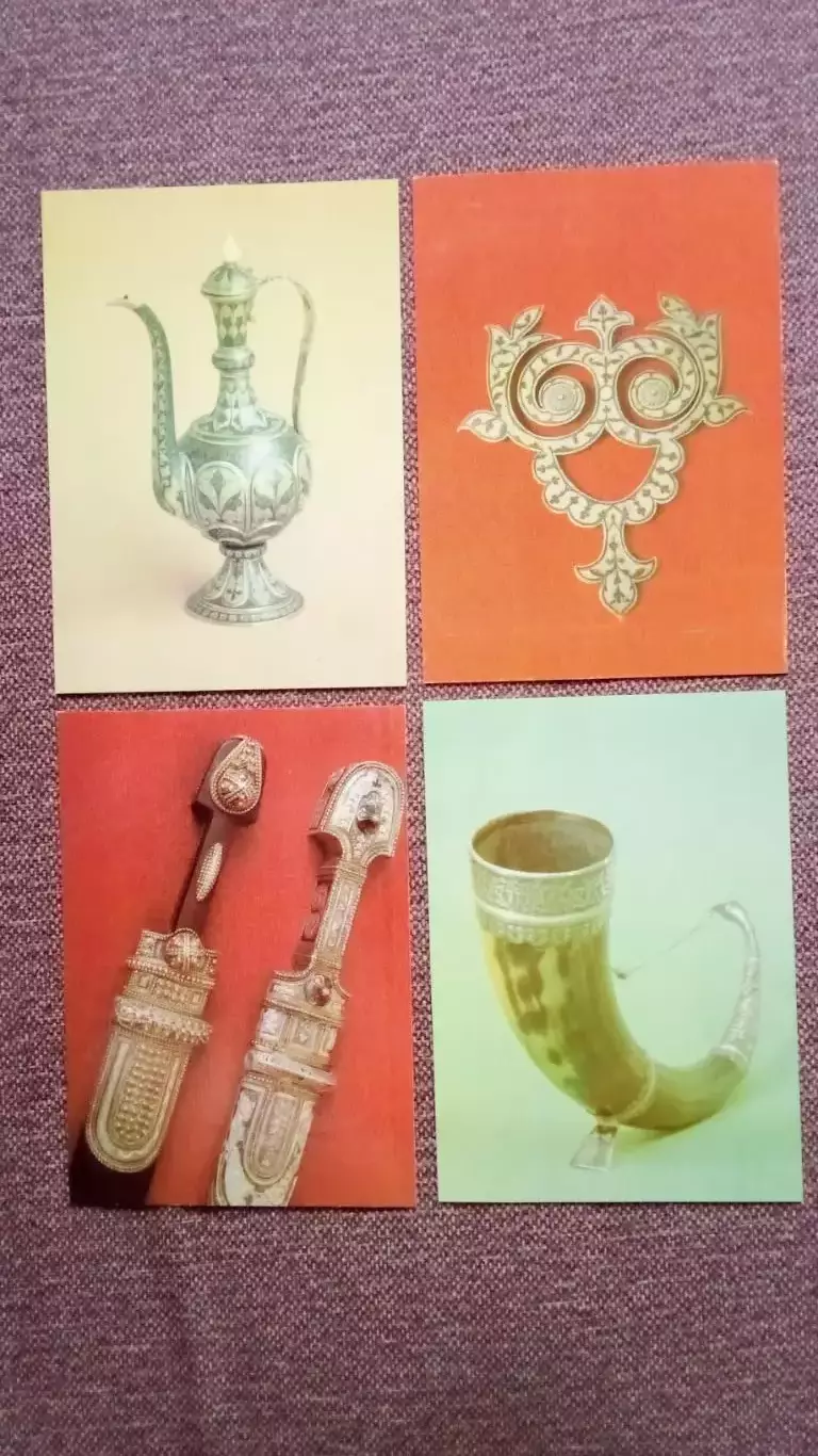 Серебро в фондовых собраниях музея КБА СССР 1988 г. полный набор - 15 открыток 4