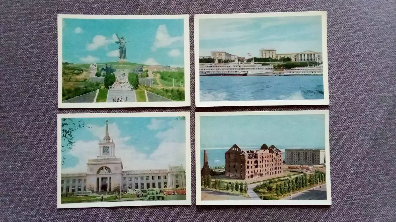 Города СССР : Волгоград (Сталинград) 1967 г. полный набор - 16 открыток (чистые 2