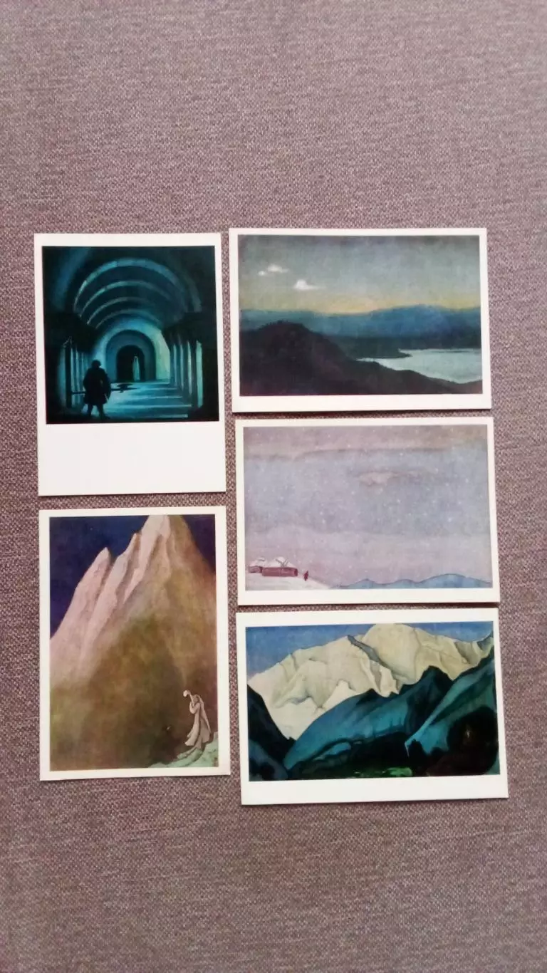 Н.К. Рерих 1980 г. полный набор - 13 открыток (Живопись) Новосибирская галерея 5