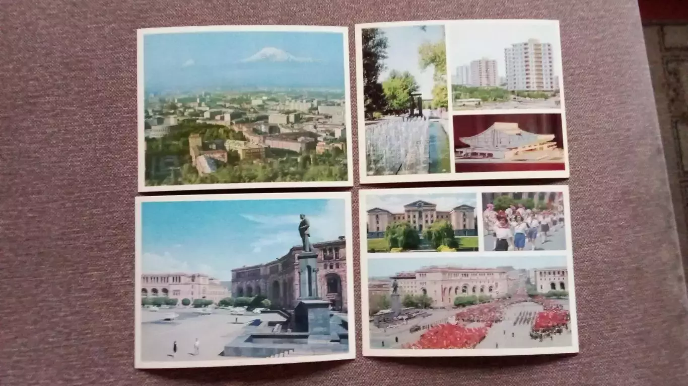 Города СССР : Ереван (Армения) 1974 г. полный набор - 15 открыток (большие) 2