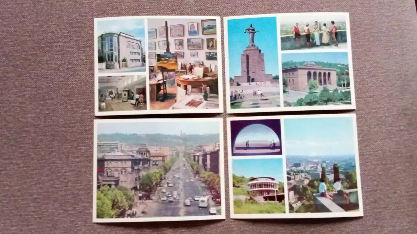 Города СССР : Ереван (Армения) 1974 г. полный набор - 15 открыток (большие) 3