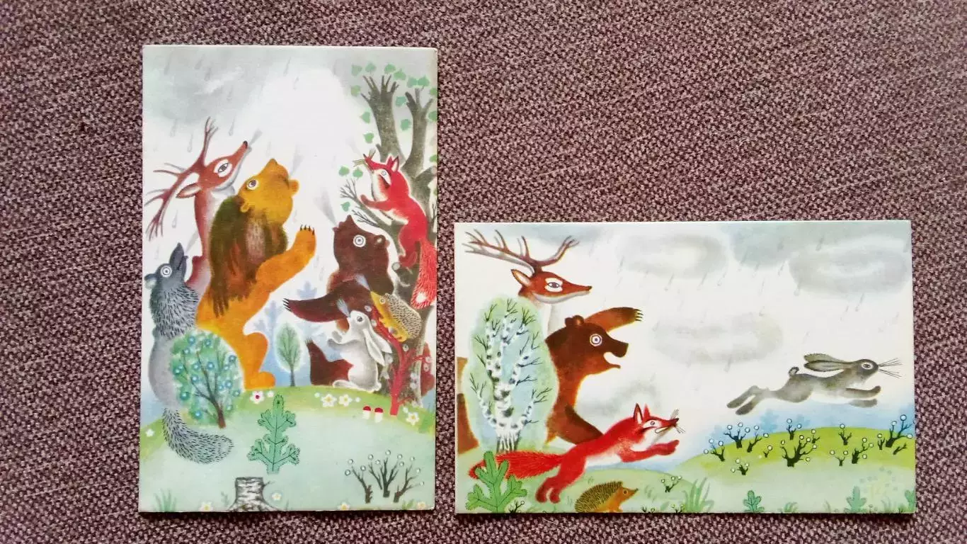 СказкаЛ. Аркадьева и И. БолгаринаСмешной заяц1969 г. полный набор 3