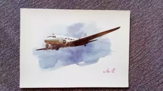 Самолет Ли - 2 (80 - е годы) Авиация Аэрофлот Транспорт (почтовая открытка)
