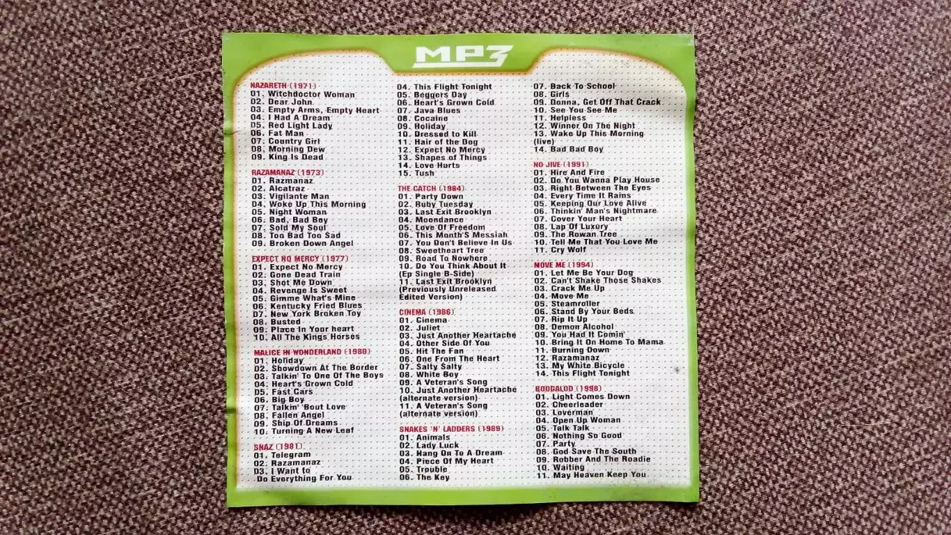 CD MP - 3 группа Nazareth 11 альбомов 1971 - 1998 гг. Hard rock (новый) 2