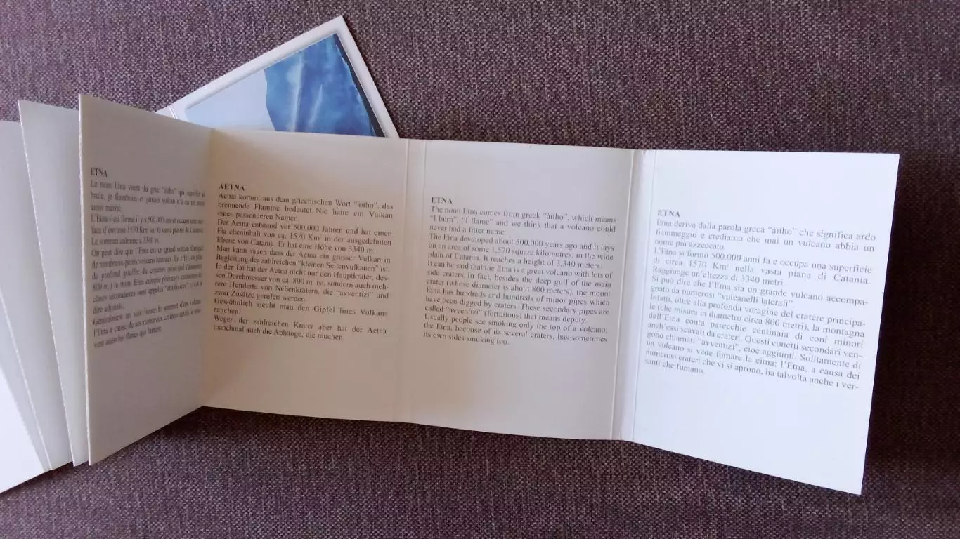 Вулкан Этна (Италия) 80 - е годы , полный набор открыток (книжка-раскладушка) 6