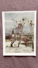 Почтовая карточка (открытка) с маркой 1956 г. Грачи прилетели живопись