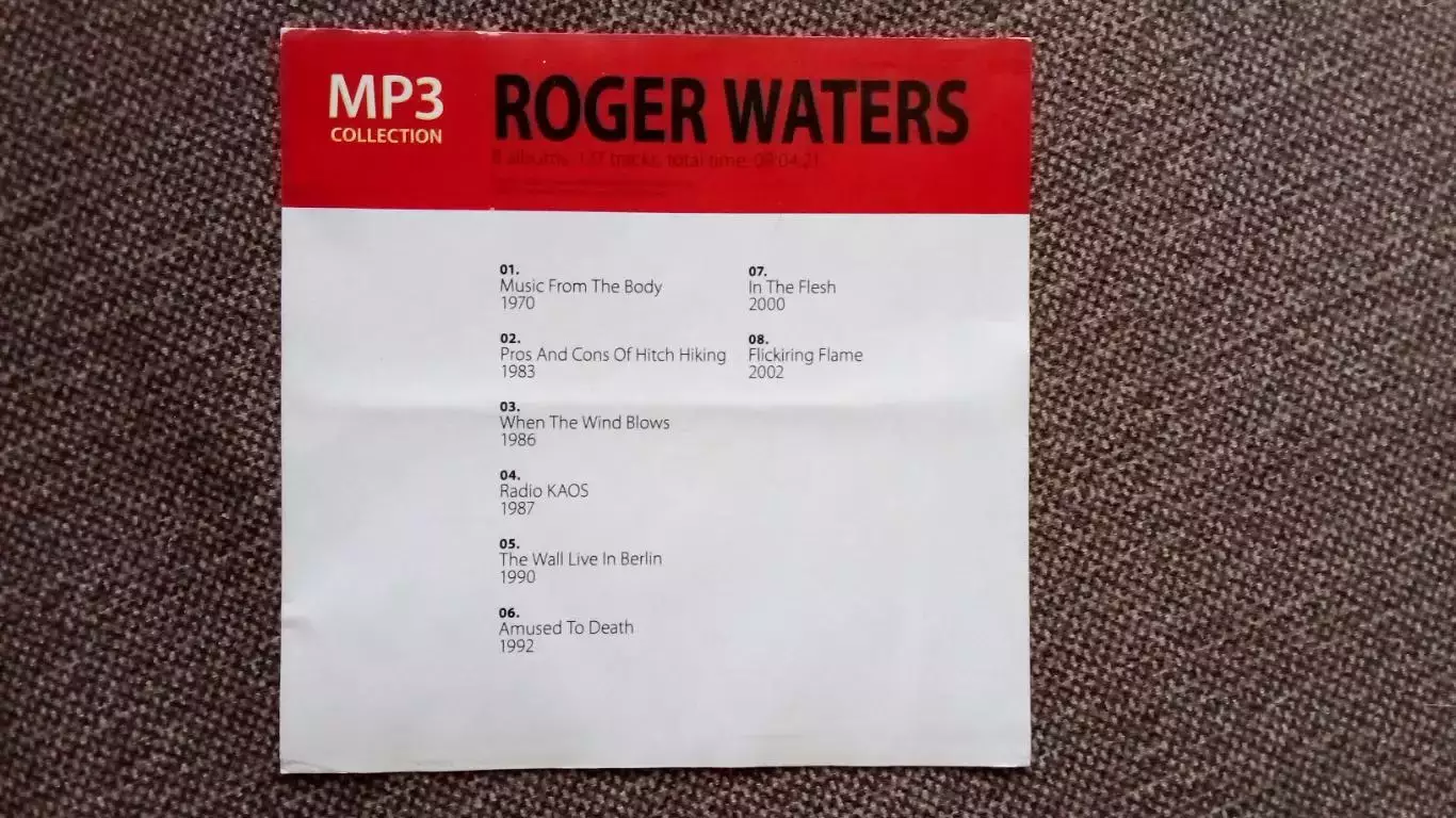 CD MP - 3 Roger Waters (Pink Floyd) 8 альбомов 1970 - 2002 гг. новый Рок-музыка 2