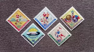 Монголия Чемпионат Мира в Чили 1962 полная серия MNH ** Футбол Спорт