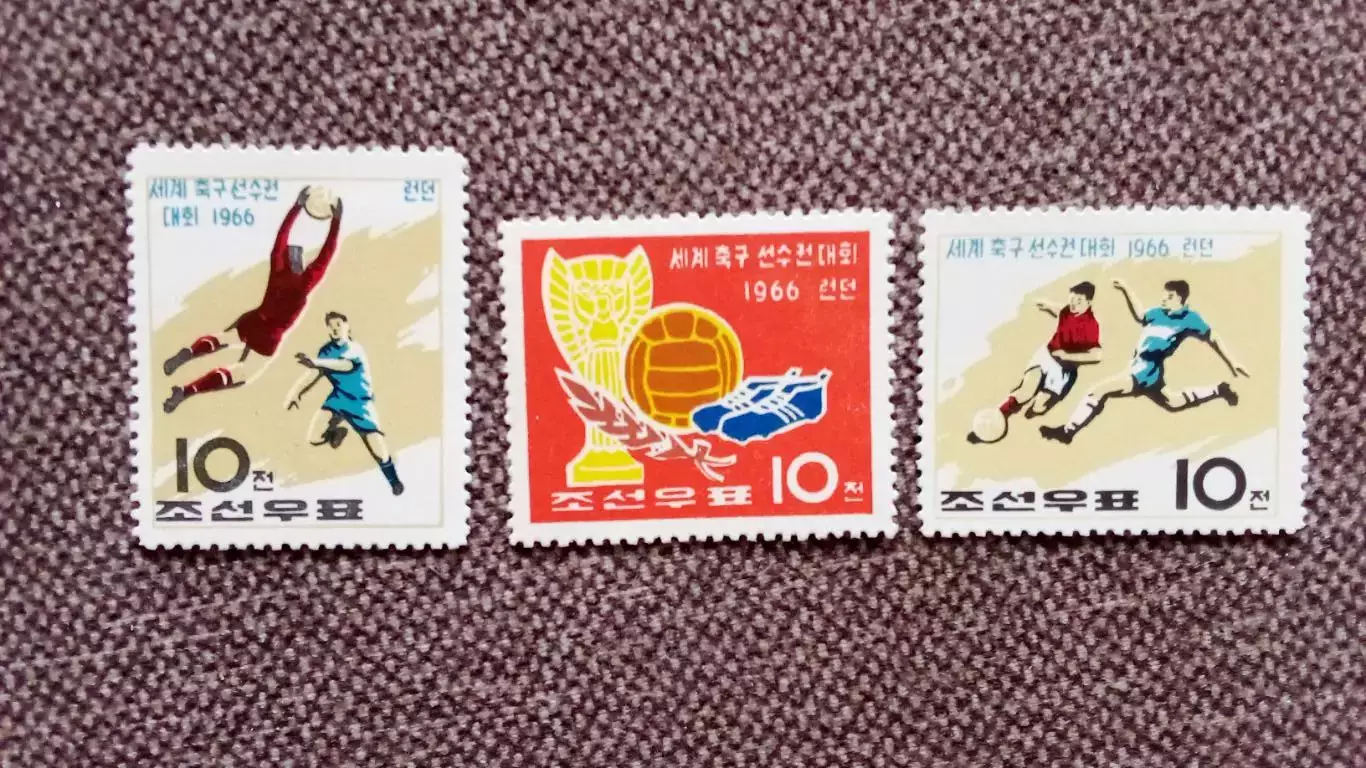 КНДР (Северная Корея) Чемпионат Мира в Англии 1966 полная серия MNH ** Футбол