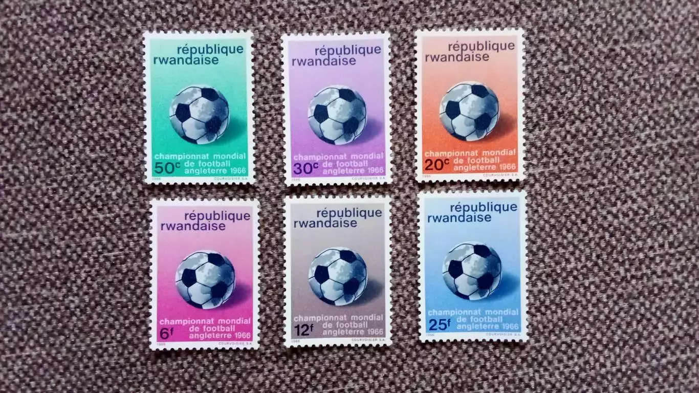 Руанда Чемпионат Мира в Англии 1966 полная серия MNH ** Футбол Спорт
