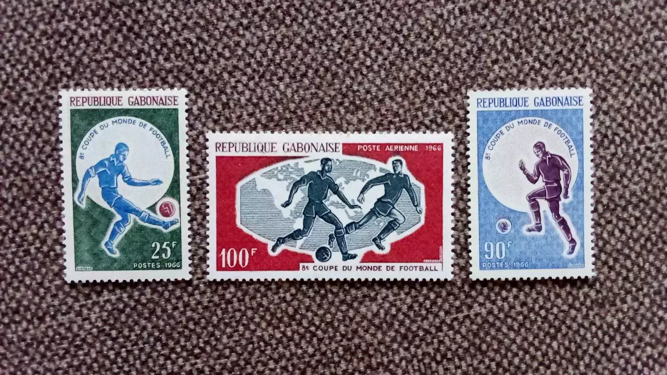Габон Чемпионат Мира в Англии 1966 полная серия MNH ** Футбол Спорт