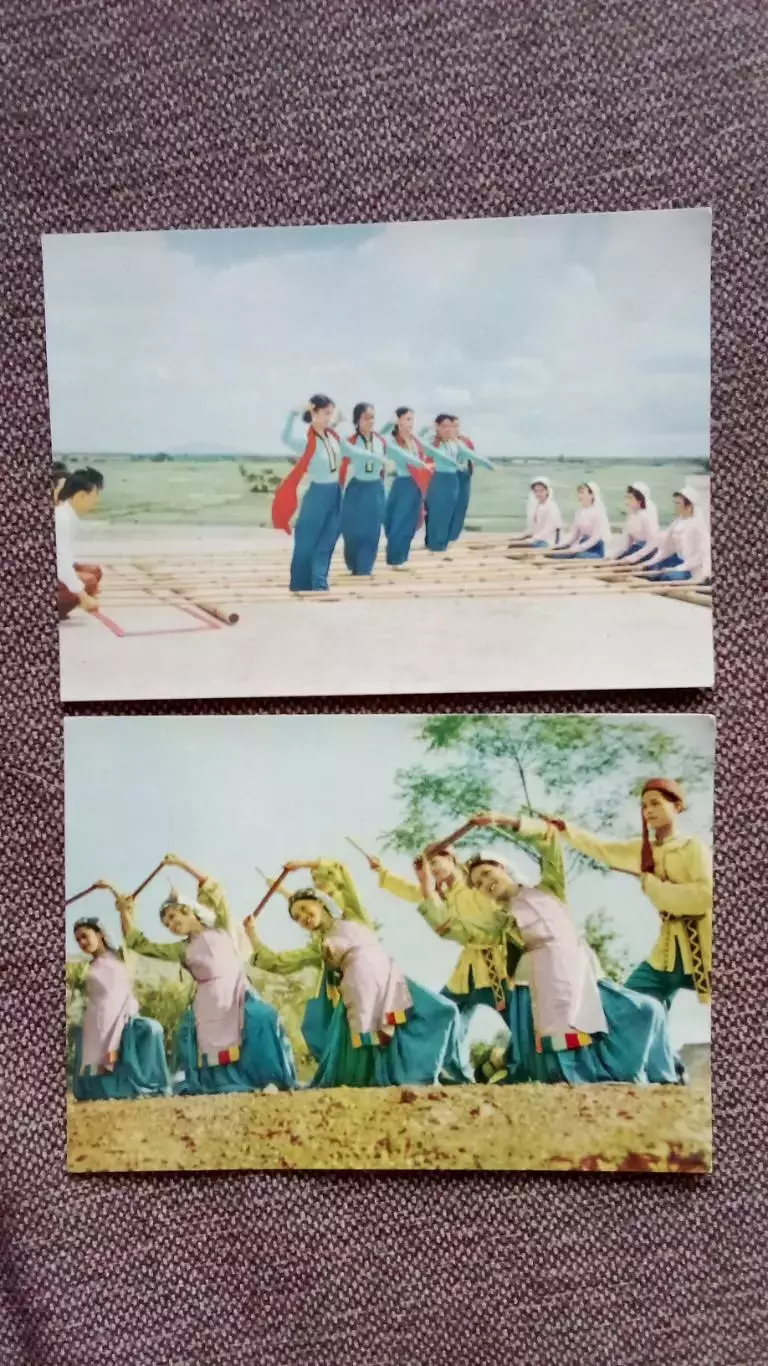 Вьетнам (Vietnam) 1964 г. Народные танцы , полный набор - 6 открыток (Фольклор) 3