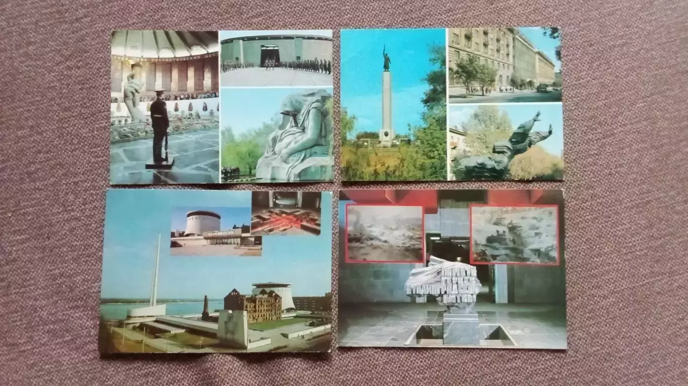 Города СССР : Волгоград 1989 г. полный набор - 10 почтовых карточек - открыток 3
