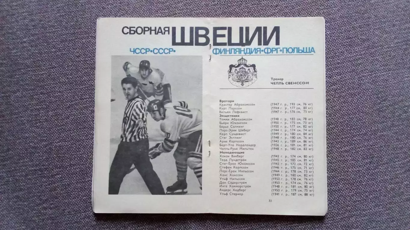 Справочник-календарь : Чемпионат Мира и Европы по хоккею в Москве 1973 г. Хоккей 7