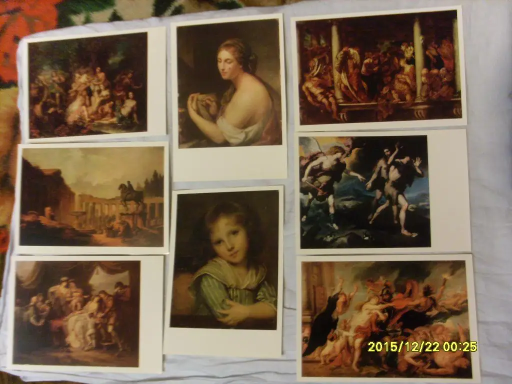 Западно - европейская живопись 1974 г. , полный набор - 16 открыток 1