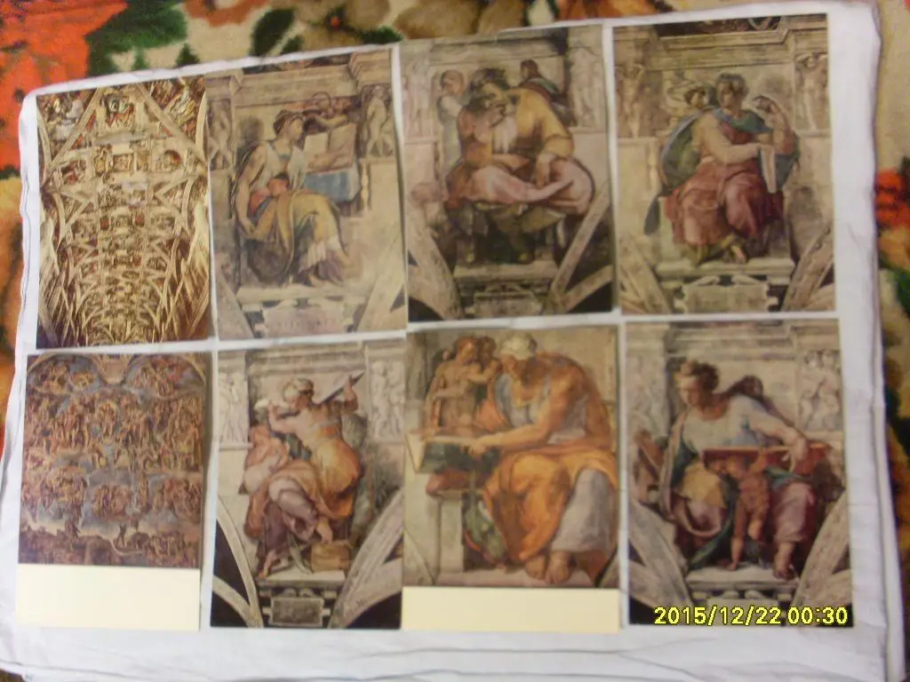 Живопись Микеланджело 1975 г. , 22 открытки (крупноформатные) 2