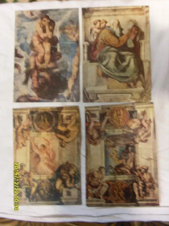 Живопись Микеланджело 1975 г. , 22 открытки (крупноформатные) 3