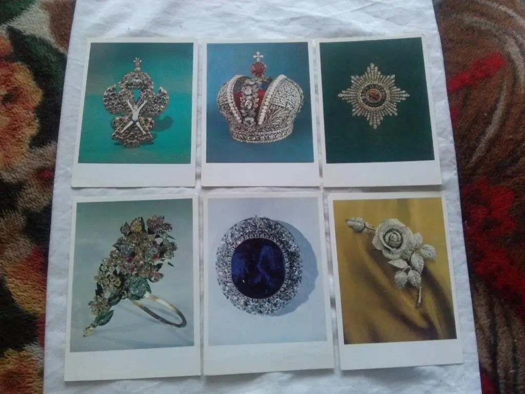 Сокровища Алмазного фонда СССР 1981 г. полный набор - 16 открыток (чистые) идеал 2