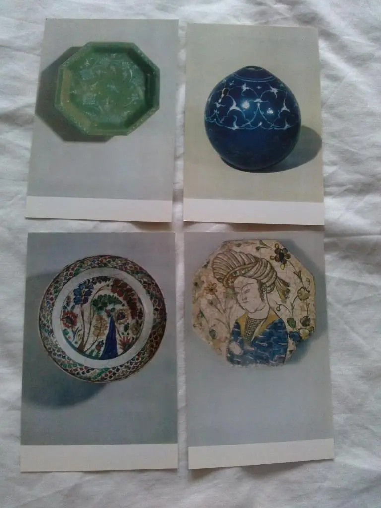 Керамика средневекового Ирана 1974 г. полный набор - 16 открыток (чистые) идеал 3