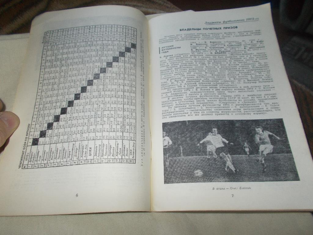 Календарь - справочник Футбол 1974 г. ( Лужники , А. Соскин ) 6