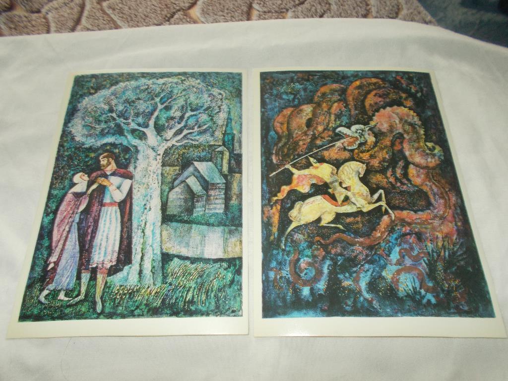 Русские былины - сказки -Три богатыря( полный набор - 16 открыток ) 1977 г 4