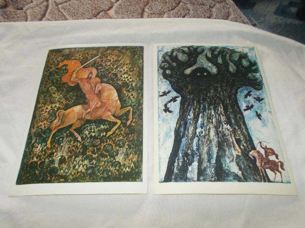 Русские былины - сказки -Три богатыря( полный набор - 16 открыток ) 1977 г 5