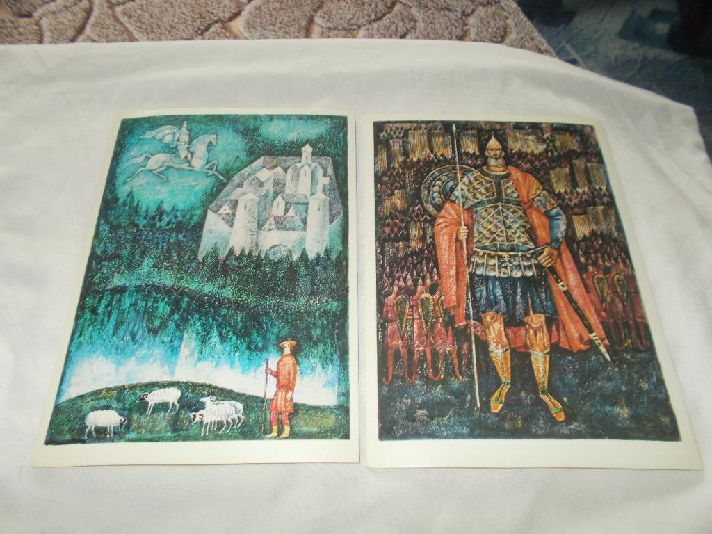 Русские былины - сказки -Три богатыря( полный набор - 16 открыток ) 1977 г 6