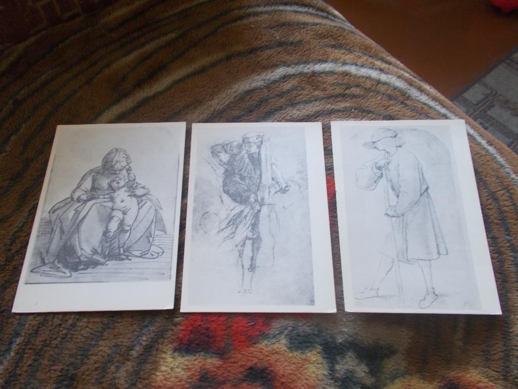 Живопись Рисунки старых мастеров XV - XVI в. в. (полный набор - 15 открыток) 4