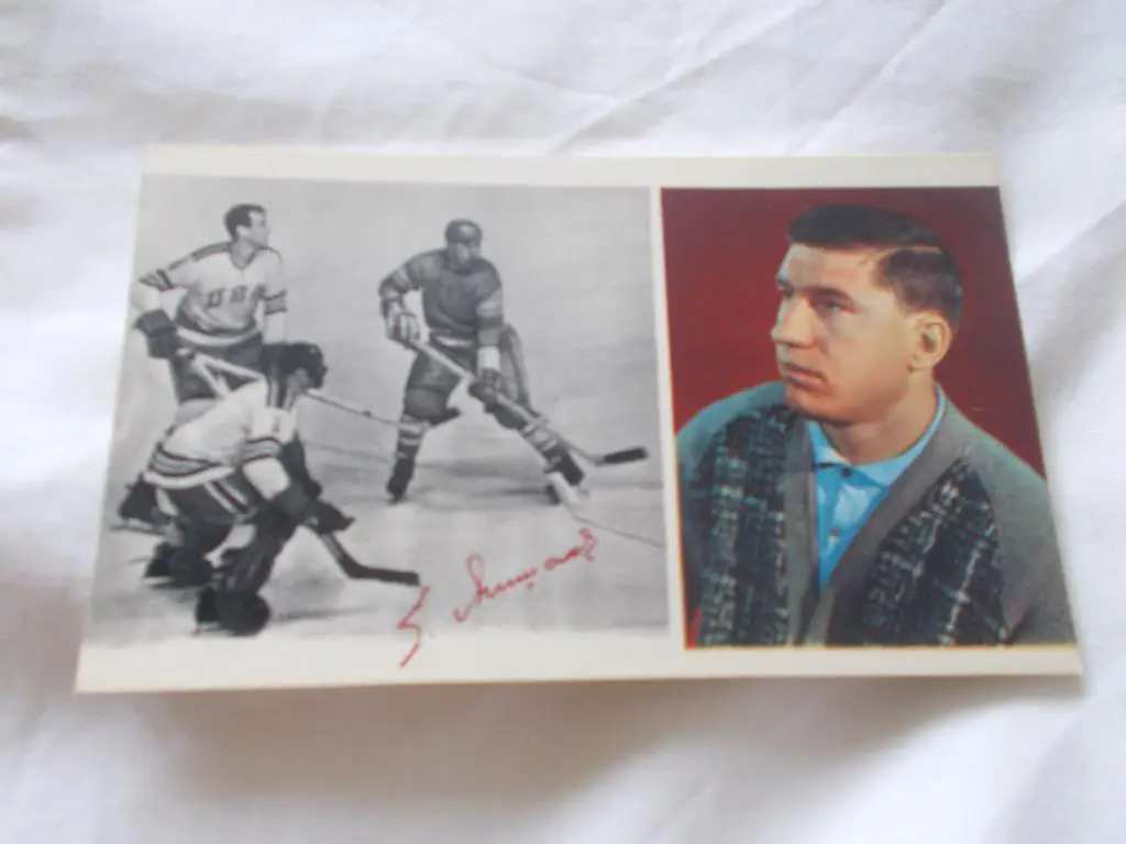 Хоккей 1970 г. Чемпион Мира и Европы 1969 г. : Мишаков Евгений ( автограф )