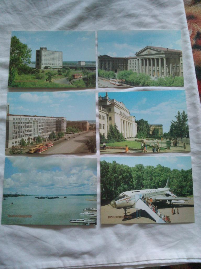 Города СССР : Новосибирск 1983 г. полный набор - 15 открыток (чистые , в идеале) 3