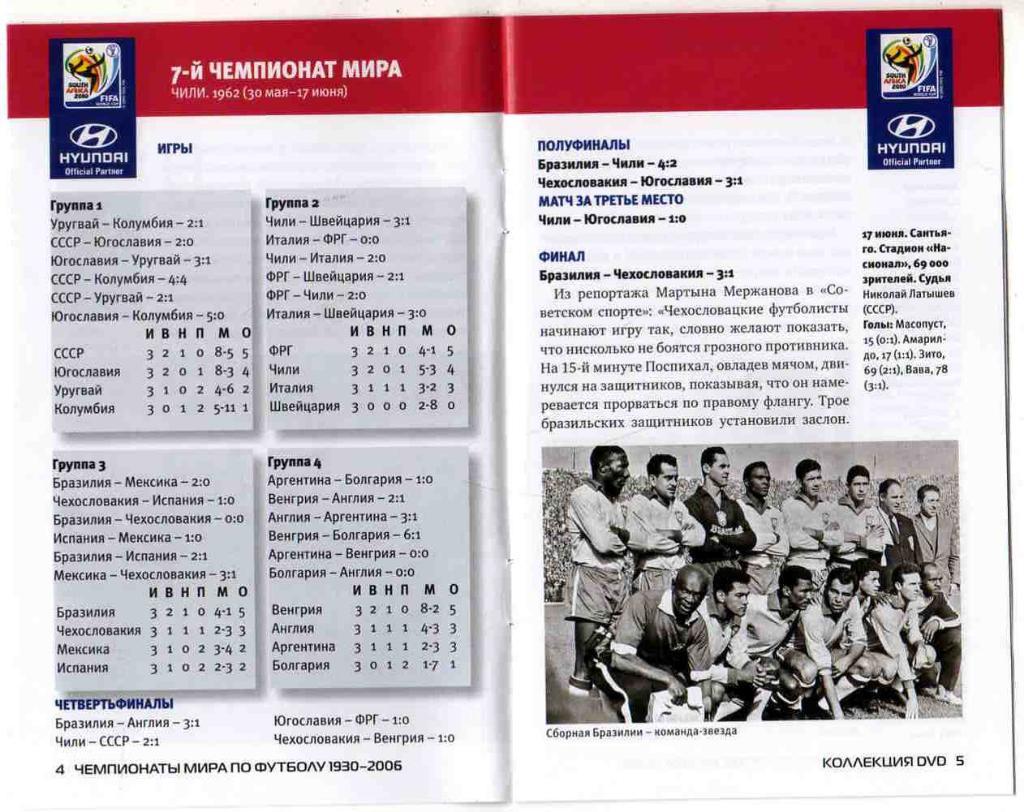 DVD Чемпионат мира по футболу 1962 г. Чили (буклет в комплекте) Лицензия 4