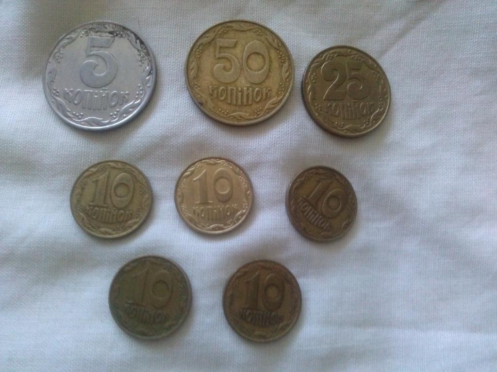 Монеты Украины (8 шт.) 50 , 25 , 10 , 5 копинок ( 1992 - 2009 гг. ) 4