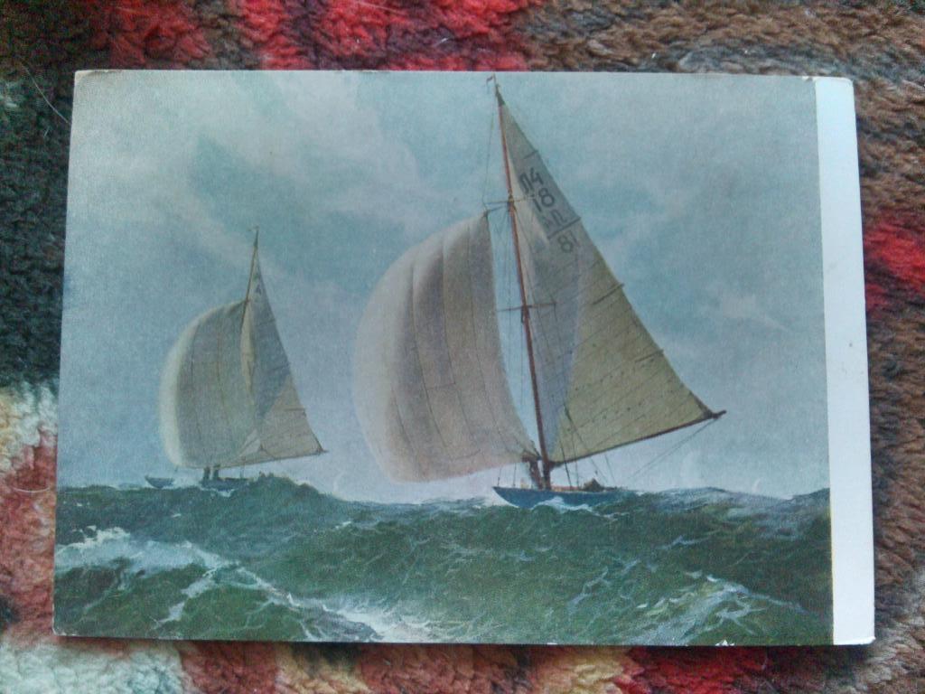 Живопись :Балтийская регата1954 г. ( Парусный спорт , яхта , парус )