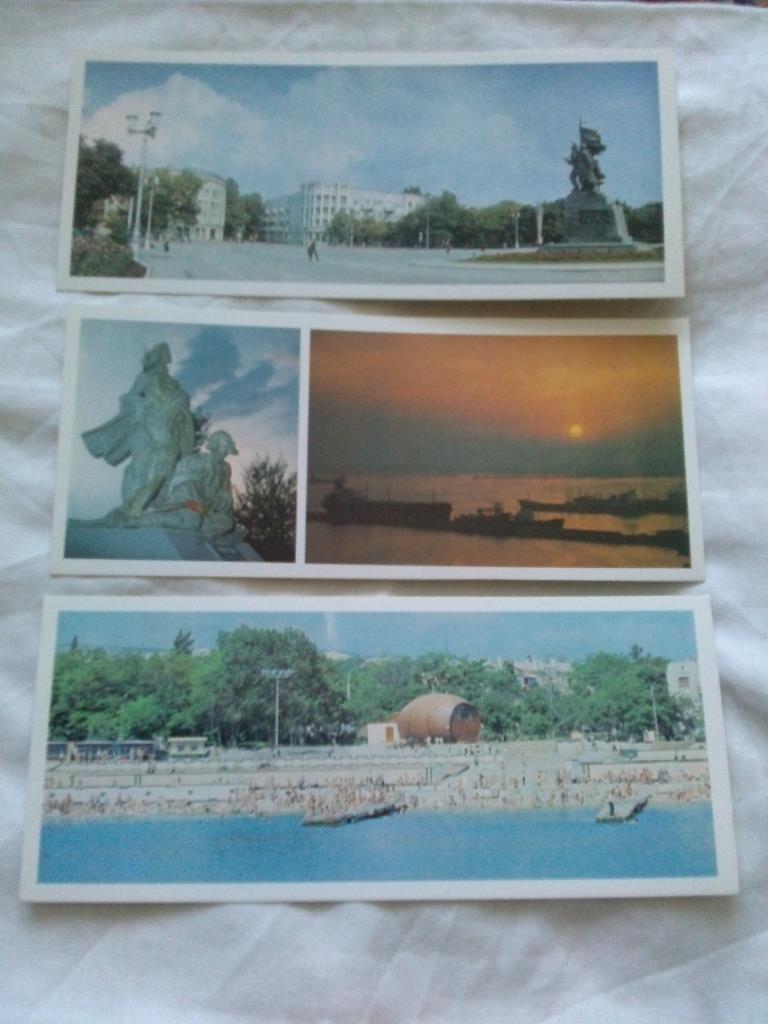 Города СССР : Новороссийск 1982 г. полный набор - 15 открыток (Корабли) чистые 4