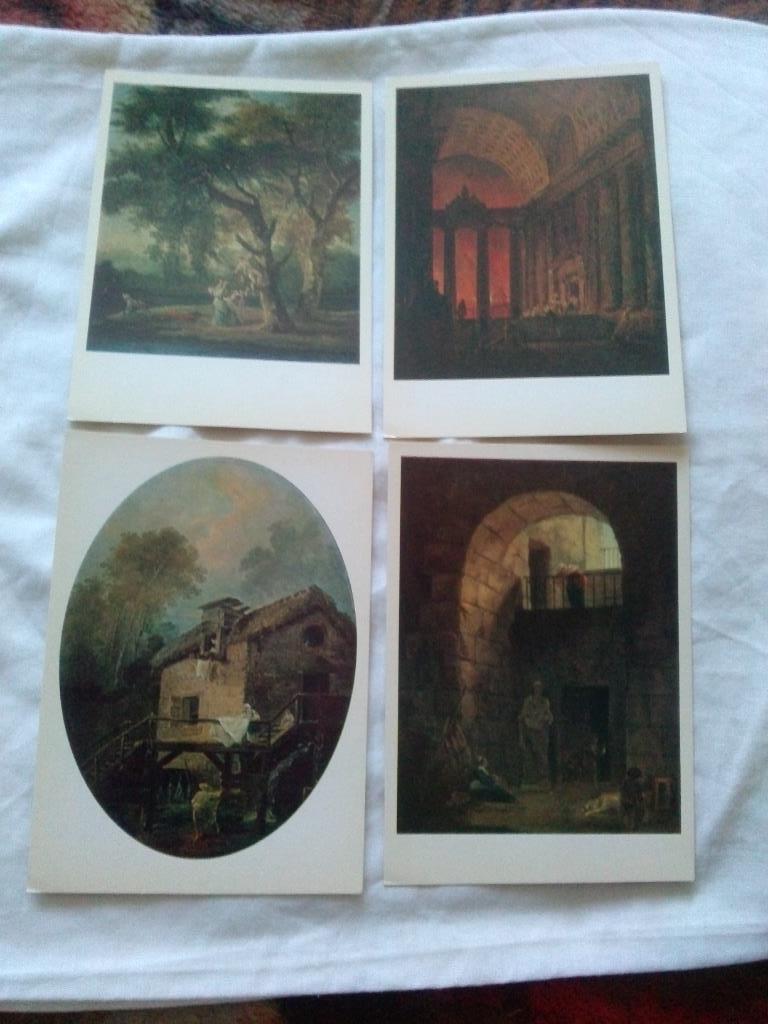 Живопись Хуберт Роберт 1981 г. полный набор - 16 открыток (В залах Эрмитажа) 3