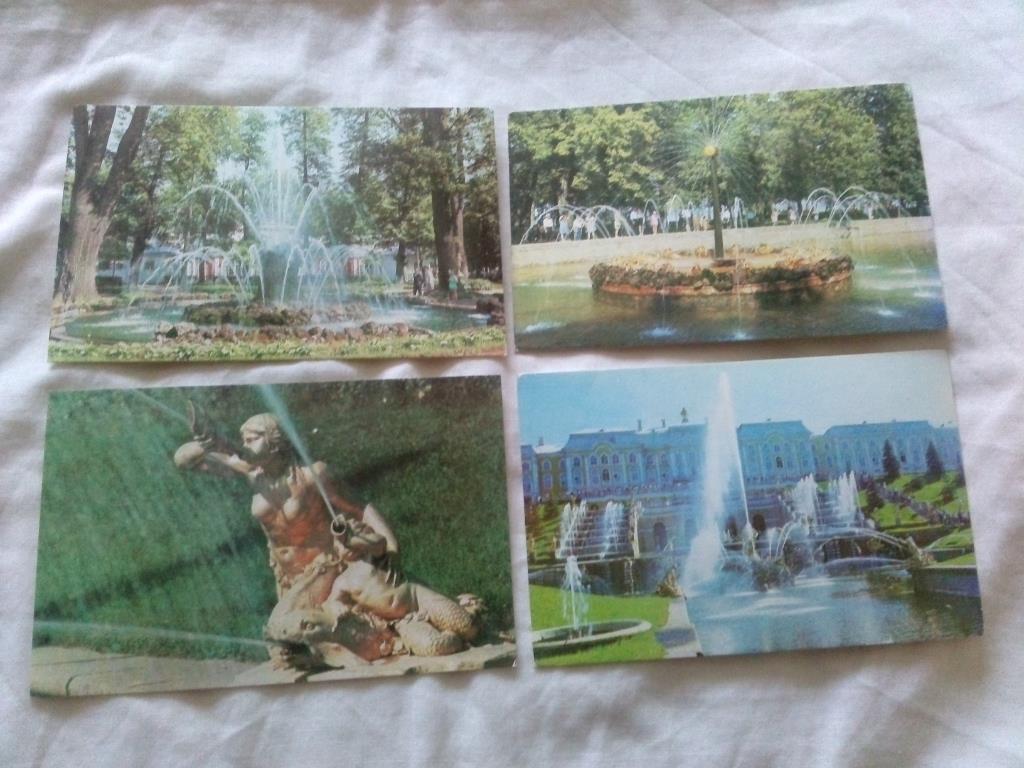 Фонтаны Петродворца 1973 г. полный набор - 16 открыток (чистые , в идеале) 2