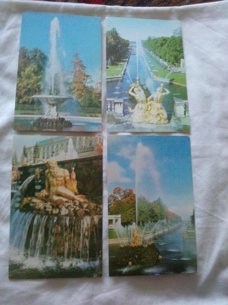 Фонтаны Петродворца 1973 г. полный набор - 16 открыток (чистые , в идеале) 4