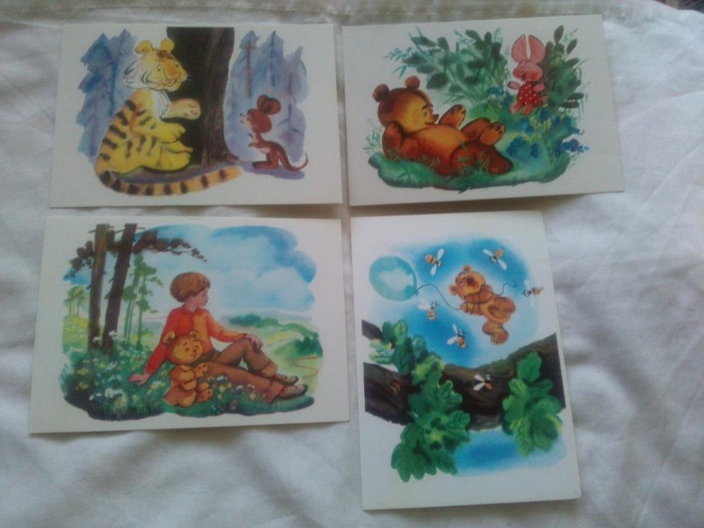 Сказка Винни - Пух 1976 г. полный набор - 16 открыток (чистые , в идеале) 4