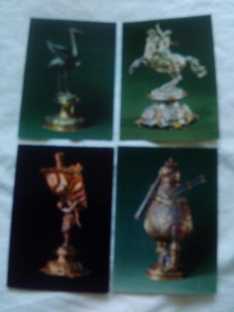 Серебрянные фигурные сосуды XVI - XVII вв. 1978 г. полный набор - 22 открытки 5