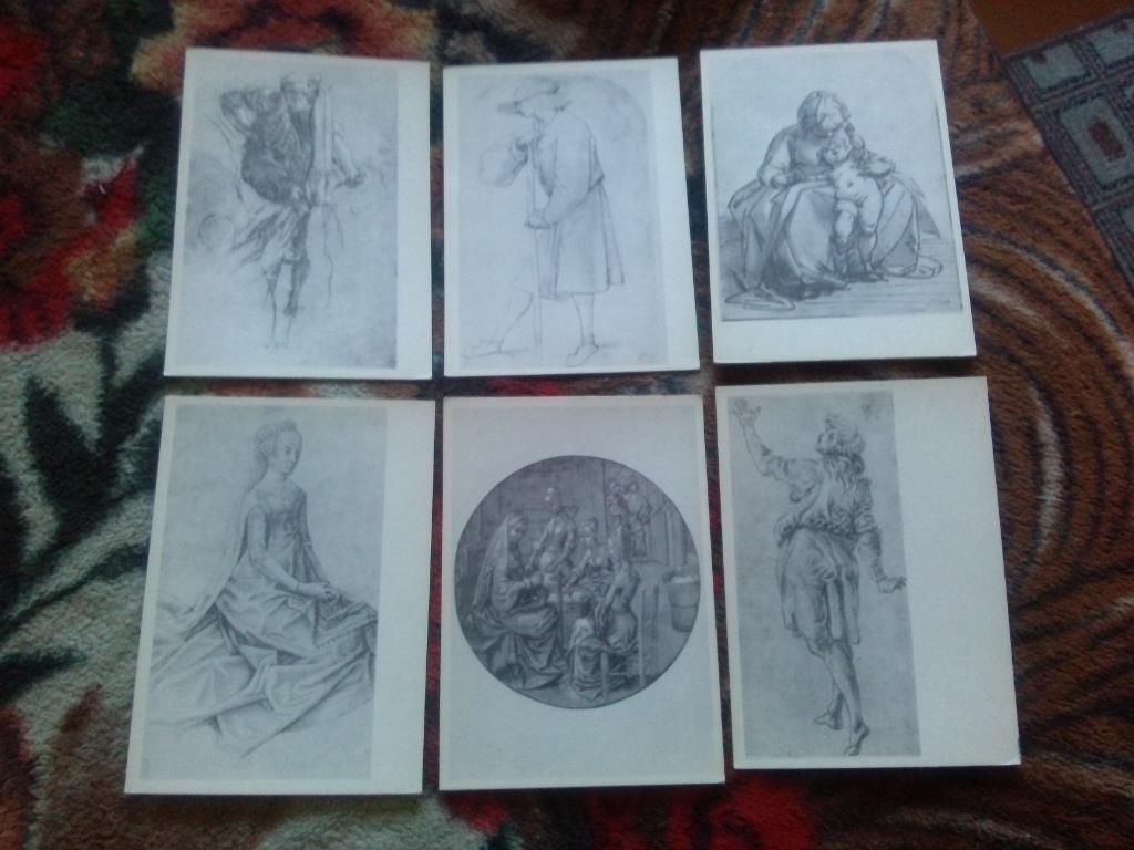 Рисунки старых мастеров XV-XVII вв. 1959 г. полный набор - 15 открыток (чистые) 2
