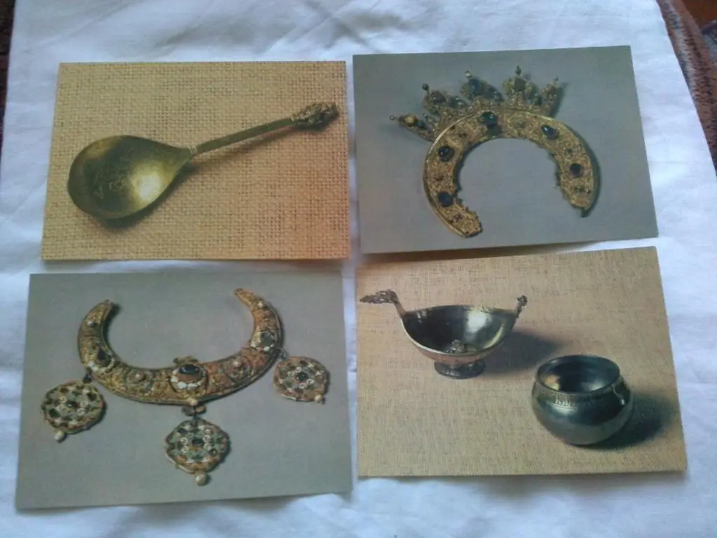 Золотые и серебрянное дело Древней Руси 1983 г. полный набор - 18 открыток 3