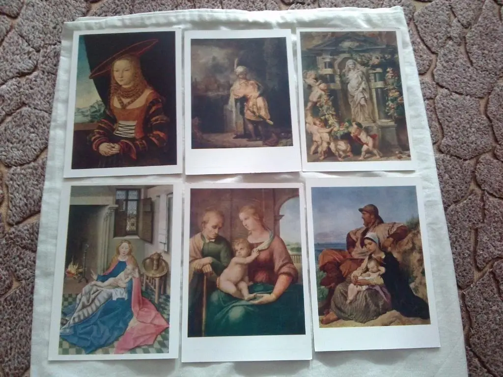 Шедевры западноевропейской живописи 1962 г. полный набор - 20 открыток (чистые) 2
