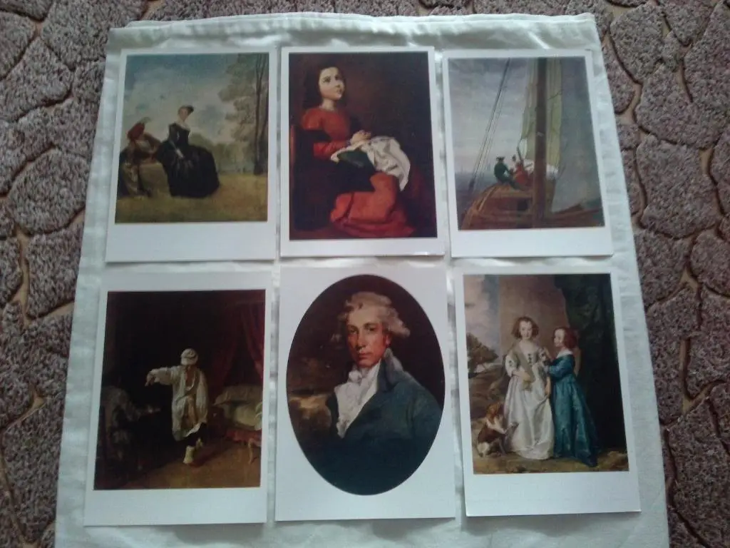 Шедевры западноевропейской живописи 1962 г. полный набор - 20 открыток (чистые) 3