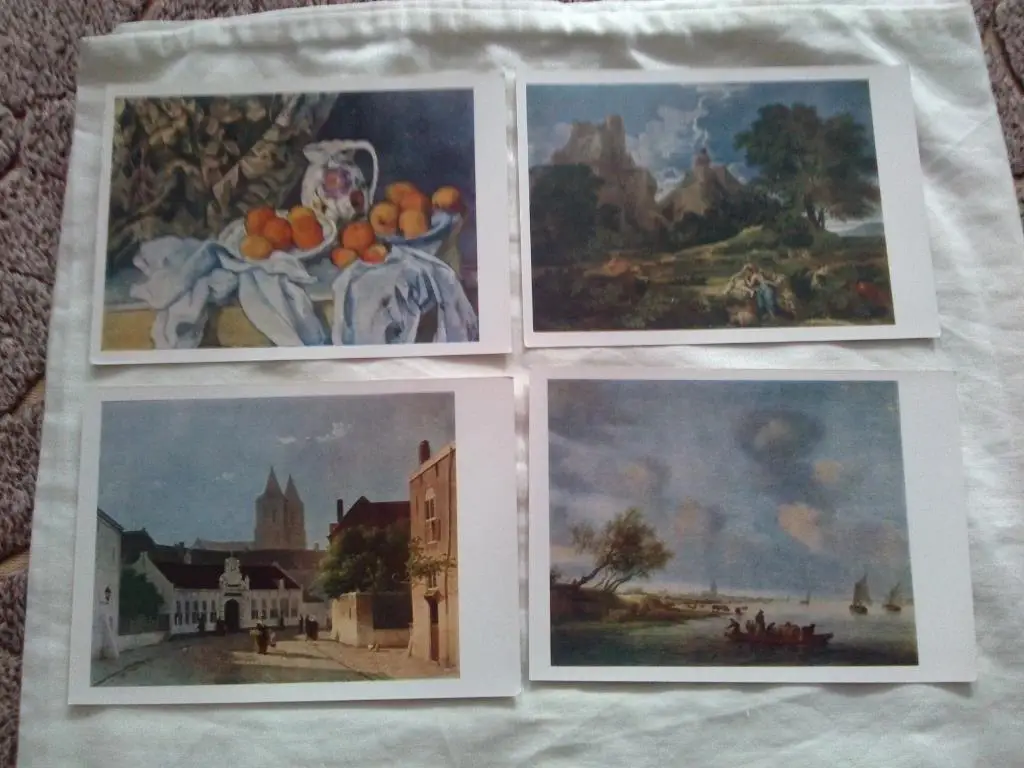 Шедевры западноевропейской живописи 1962 г. полный набор - 20 открыток (чистые) 4