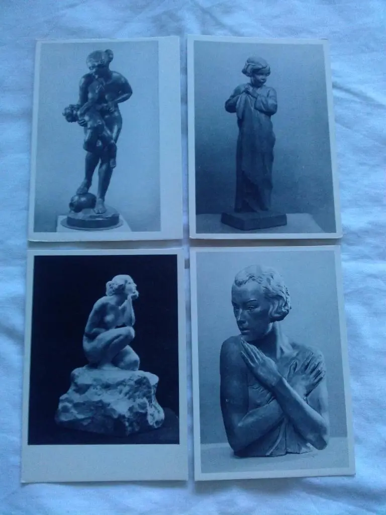 Скульптура Штробл 1958 г. полный набор - 10 открыток (ИЗОГИЗ) Искусство 3